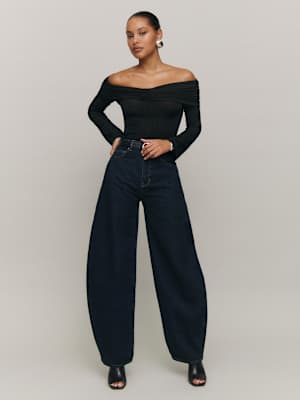 Jean barrel à taille haute Ollie