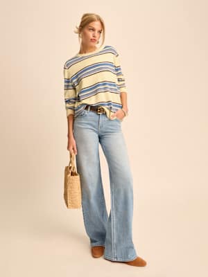 Jean large super stretch à taille basse Greta