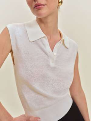 Polo en lin et coton Carrie