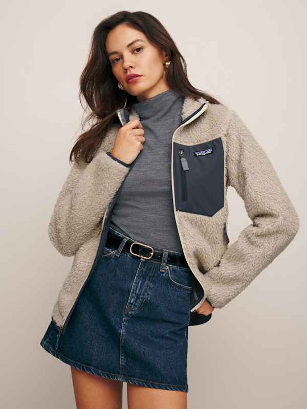 Patagonia Classic Retro X-jacket - Natural W/ Smolder Blue