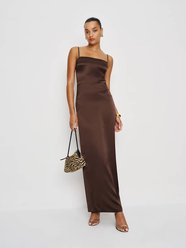 Robe en soie Frankie - Café