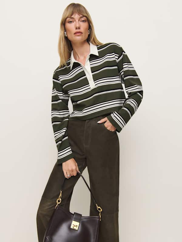 Anna Rugby Shirt - Green Stripe