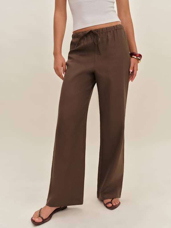 Pantalon en lin Olina - Gâteau au chocolat