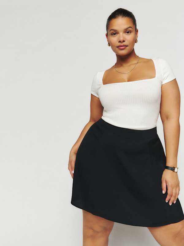 Jupe Flounce grandes tailles - Noir