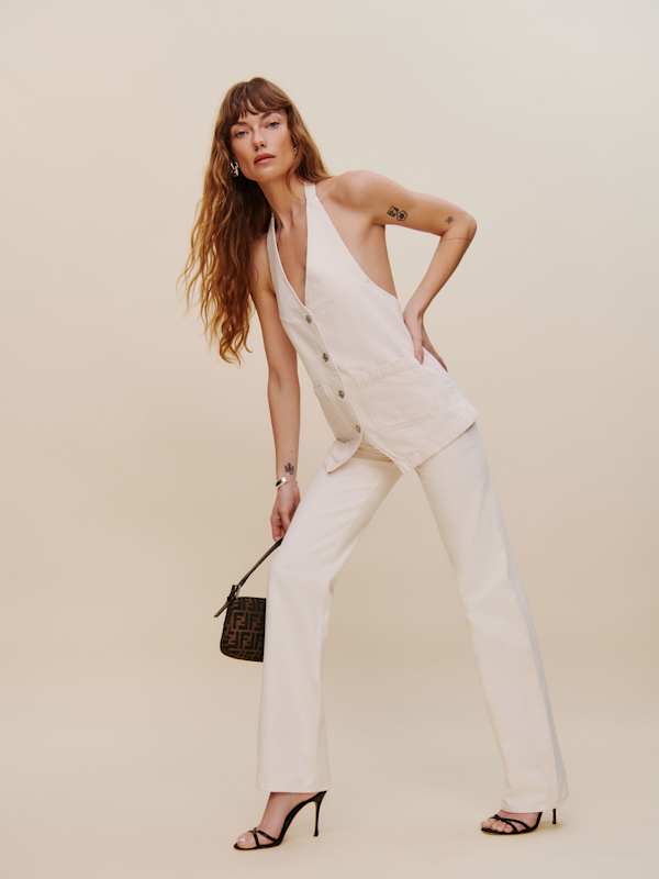 Wilder High Rise Wide Leg Jeans - Fior Di Latte