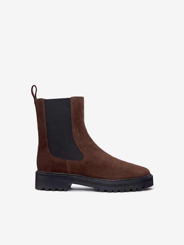Bottines Chelsea à semelles crantées Katerina - Daim expresso