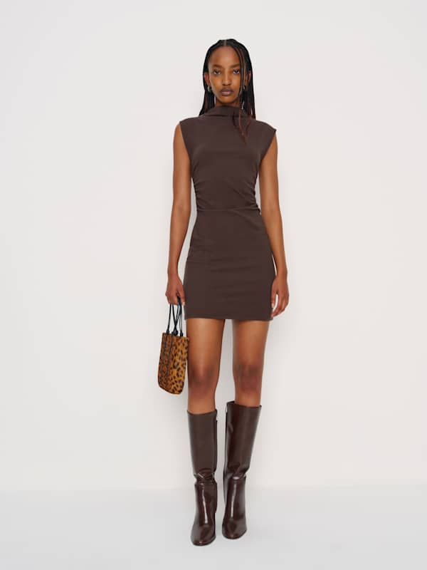 Robe en maille Alden - Brun