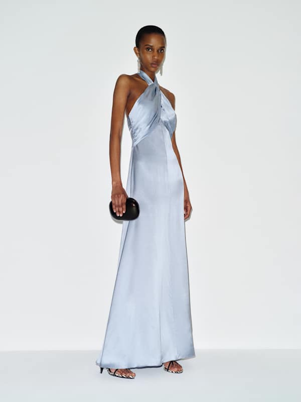 Veria Silk Dress - Cloud Blue