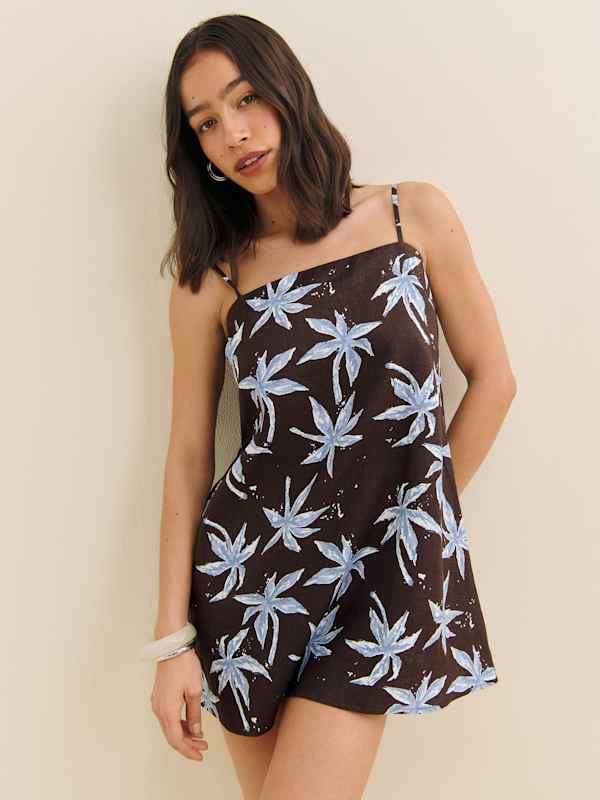 Aubree Linen Dress - Date Palm