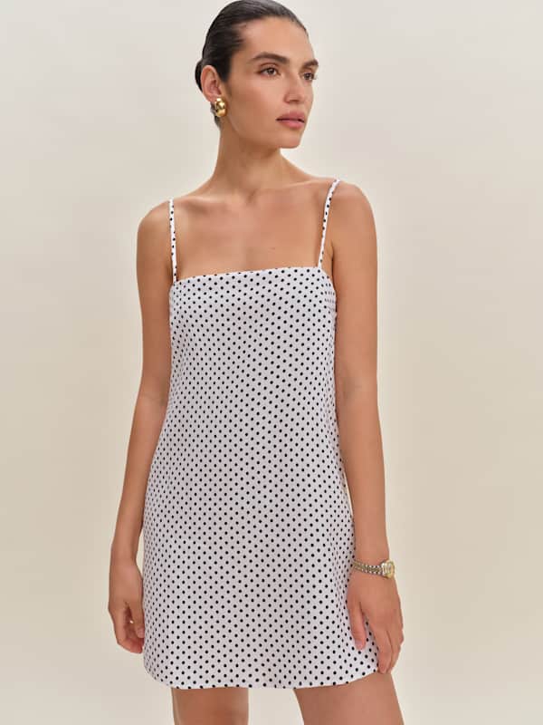Robe en lin Aubree - Éclipse à pois