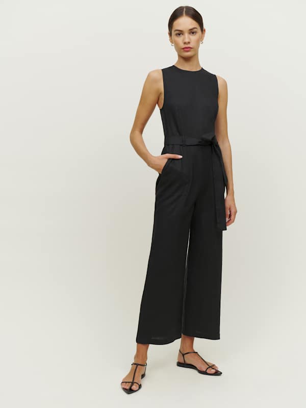Combinaison en lin Naomi - Noir