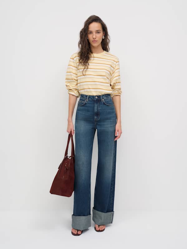 Cary High Rise Slouchy Wide Leg Jeans - Donner Cuffed