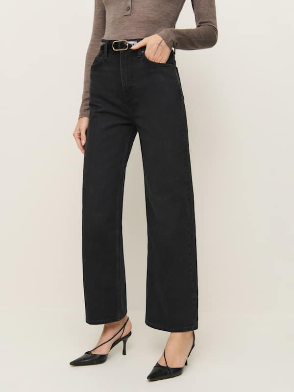 Wilder High Rise Wide Leg Cropped Jeans - Vana