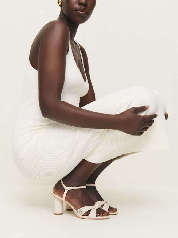 Petra Cylinder Heel - Almond Leather