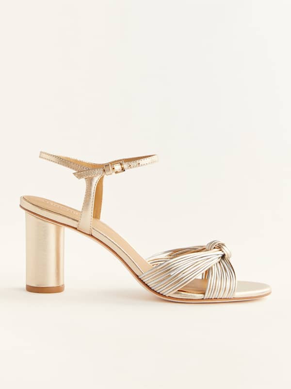 Petra Cylinder Heel - Gold Silver