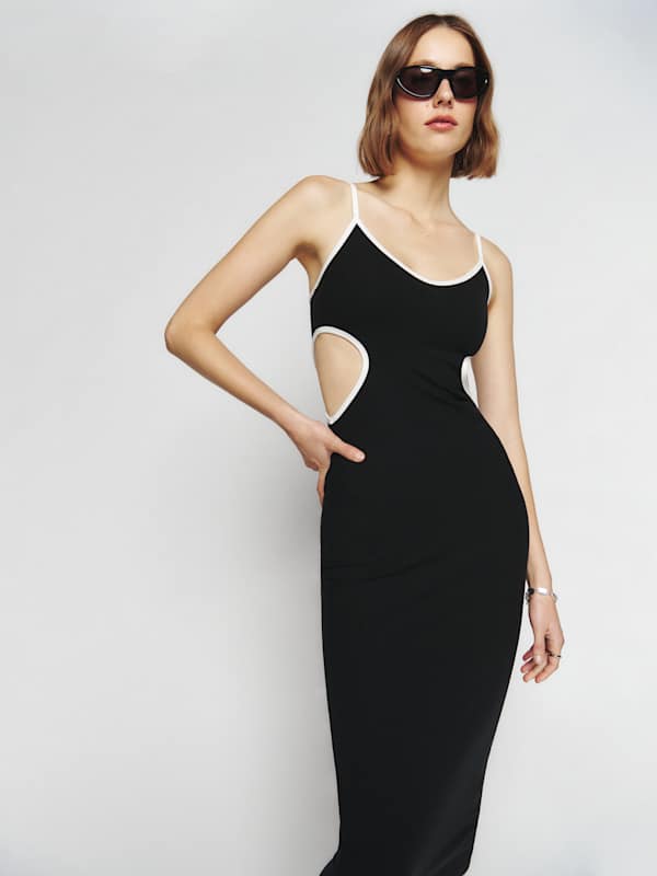 Lilou Knit Dress - Black And White