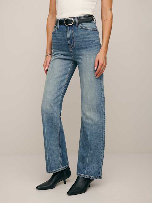Wilder Stretch High Rise Wide Leg Cropped Jeans - Merritt