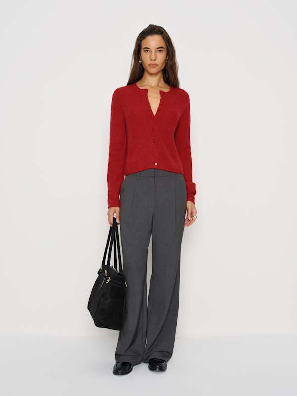 Clara Crew Cardigan - Lipstick