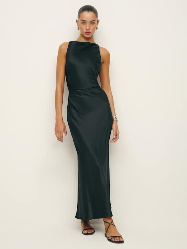 Robe en soie Casette - Noir