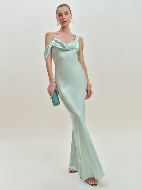 Ronda Silk Dress - Sea Glass