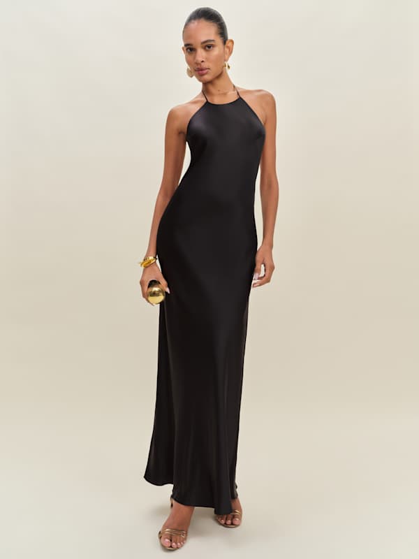 Robe en soie Jeany - Noir