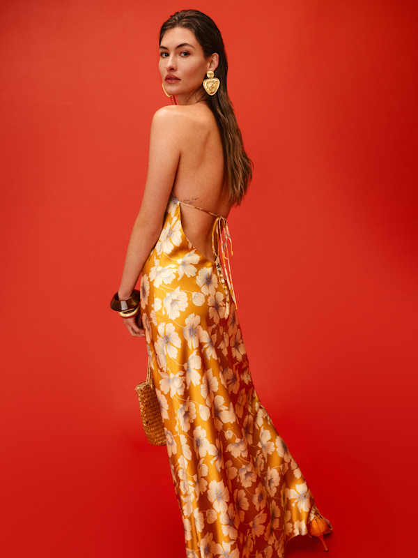 Robe en soie Jeany - Mangue