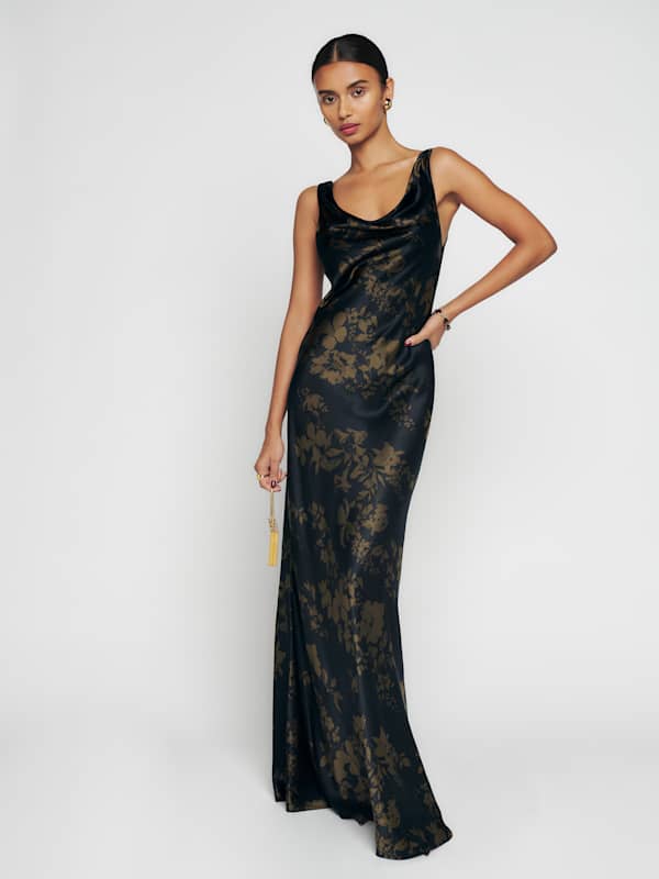 Annabelle Silk Dress - Night Garden