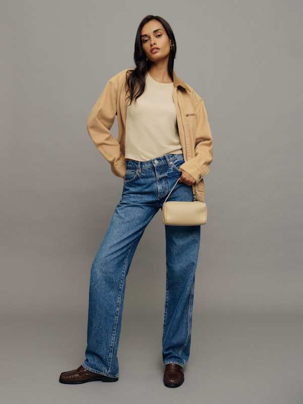 Jean droit à taille mi-haute Val 90s - Pélican