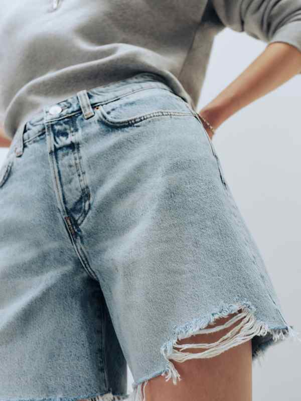 Short décontracté en denim taille mi-haute 6&quot; Raye - Tenaya