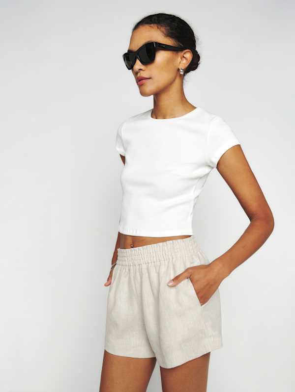 Short en lin Mila - Oatmeal