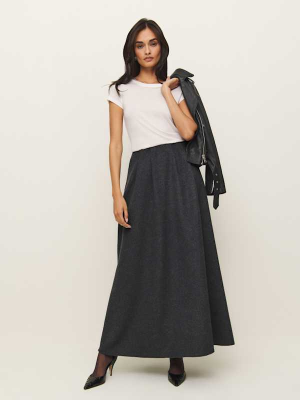 Lucy Skirt - Charcoal Wool