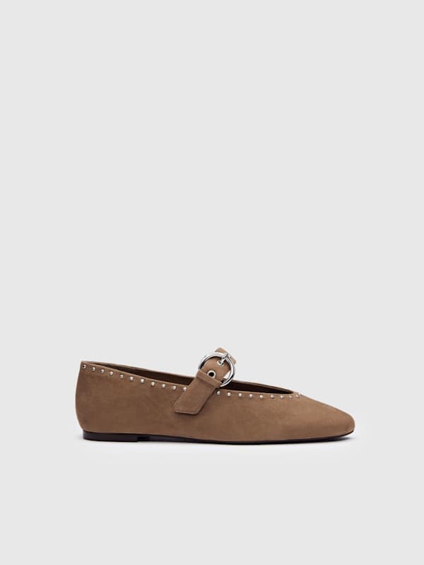 Ballerines Bethany - Daim Farro clouté
