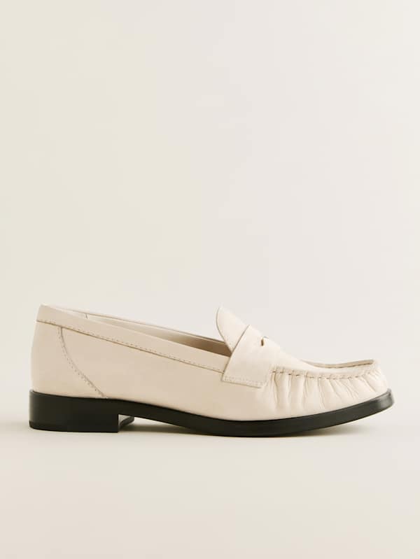 Ani Ruched Loafer - Almond Leather