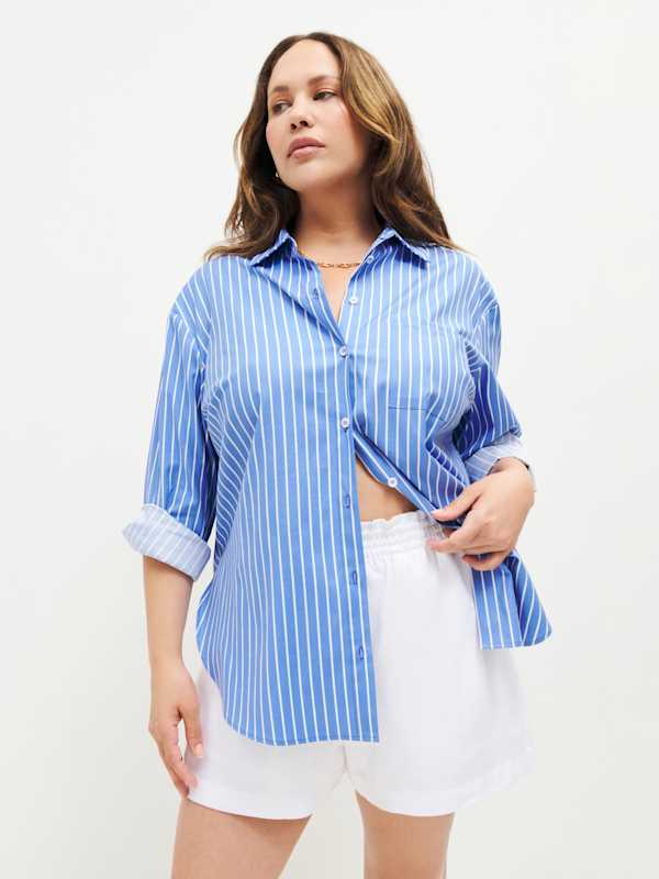 Short en lin Mila grandes tailles - Blanc