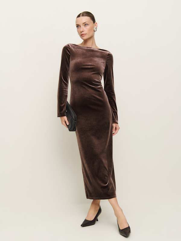Robe en maille Delphina - Velours champignon