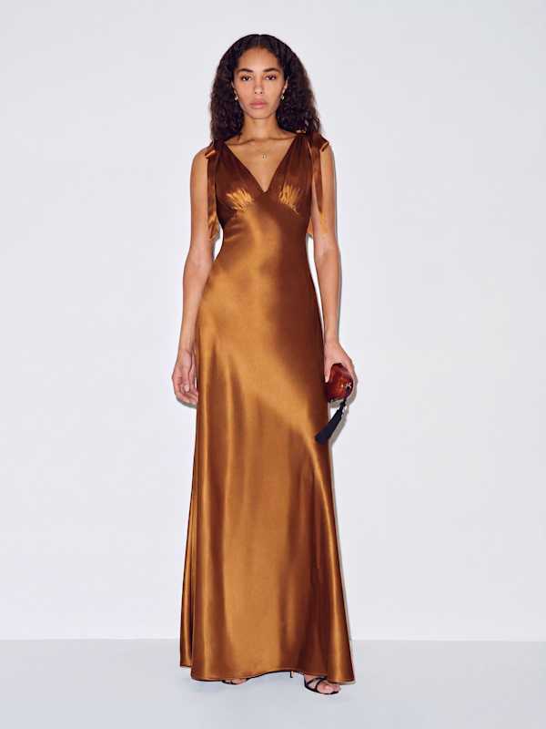 Pernille Silk Dress - Copper