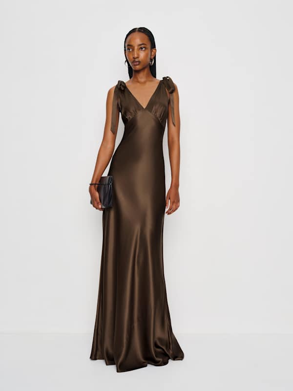 Robe en soie Pernille - Pomme de pin