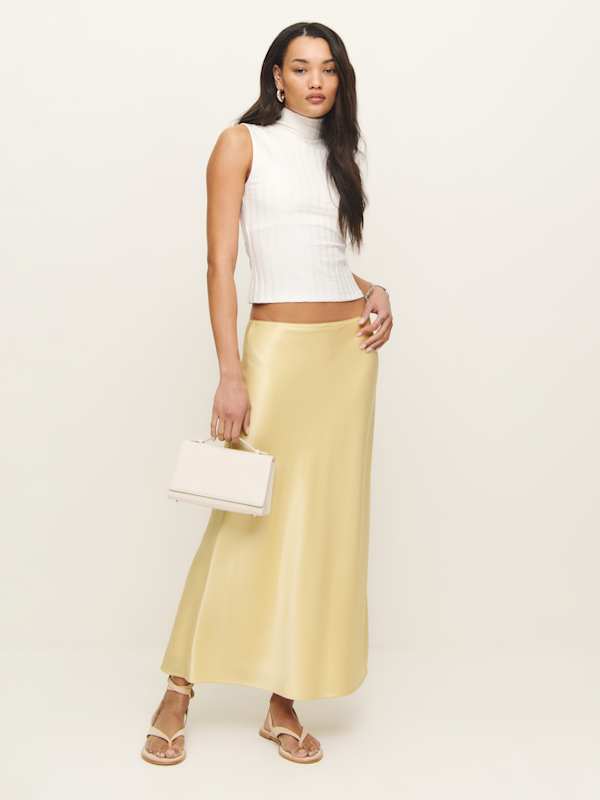 Jupe en satin Layla - Blonde