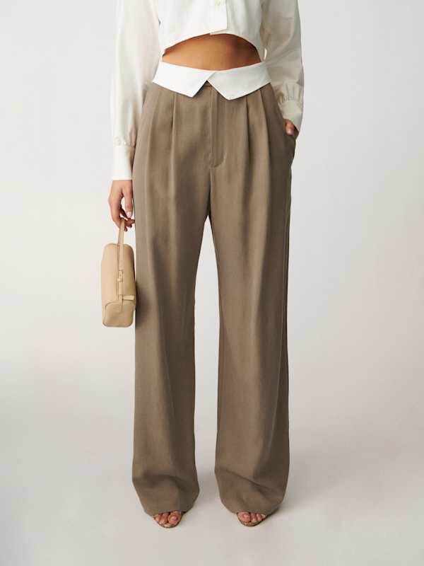 Petites Vida Linen Low Rise Pant