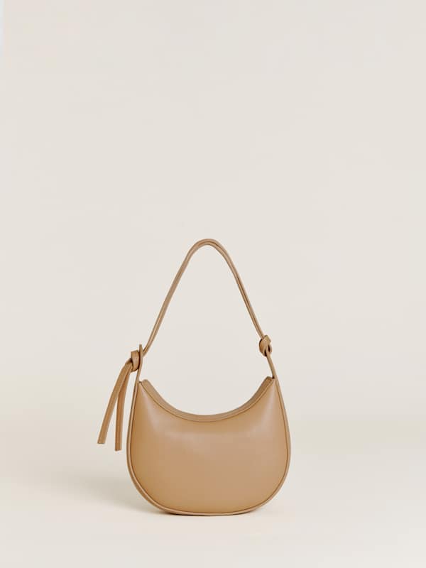 Mini sac porté épaule Rosetta - Cuir cappuccino