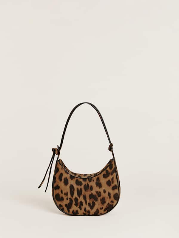 Mini Rosetta Shoulder Bag - Leopard Suede