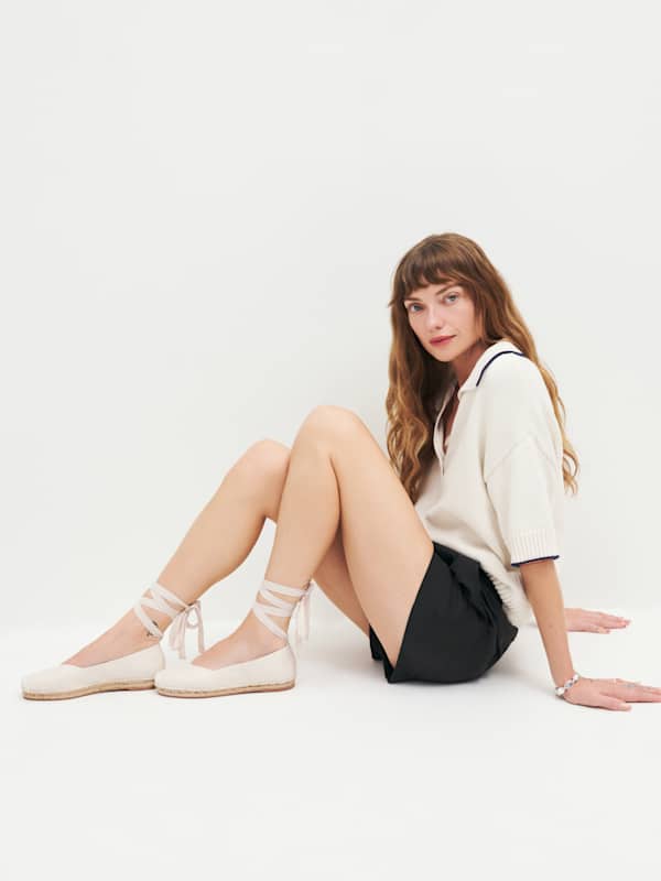 Iona Flat Espadrille - Cream