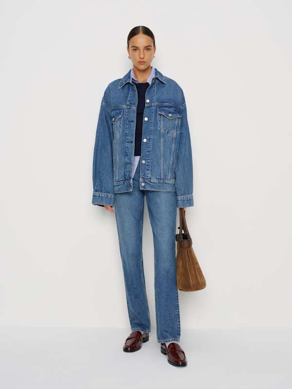 Veste oversize en jean Brooks - Pélican