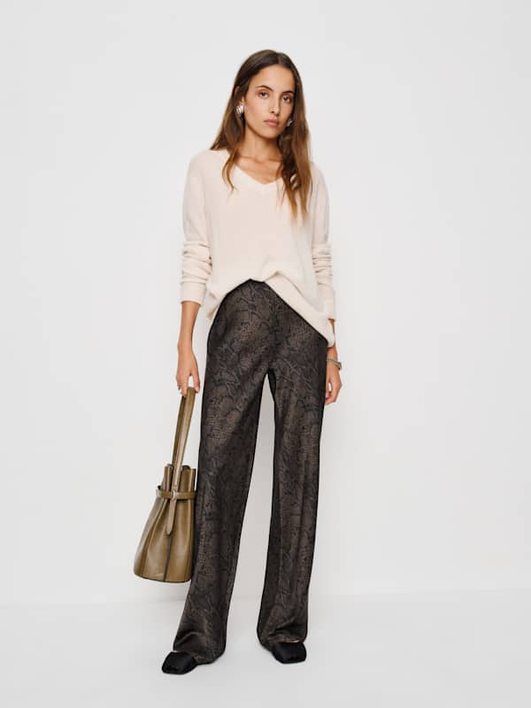 Pantalon à taille mi-haute en satin coupé dans le biais Gale - Venom
