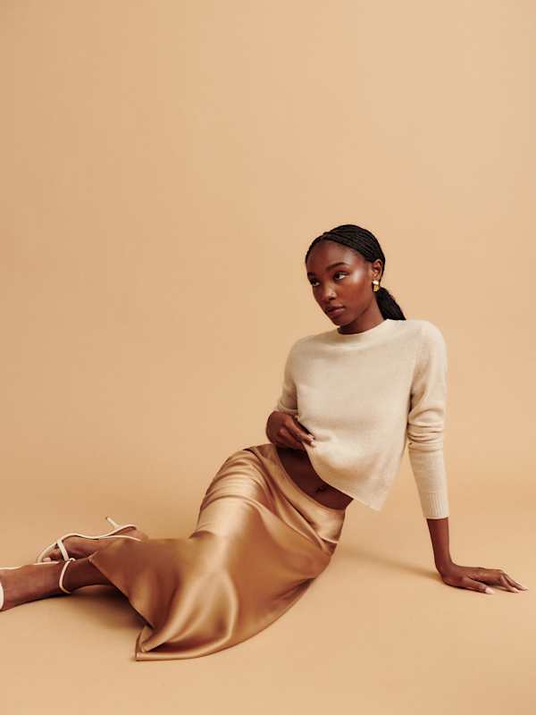 Dana Cashmere Crew Sweater - Wheat