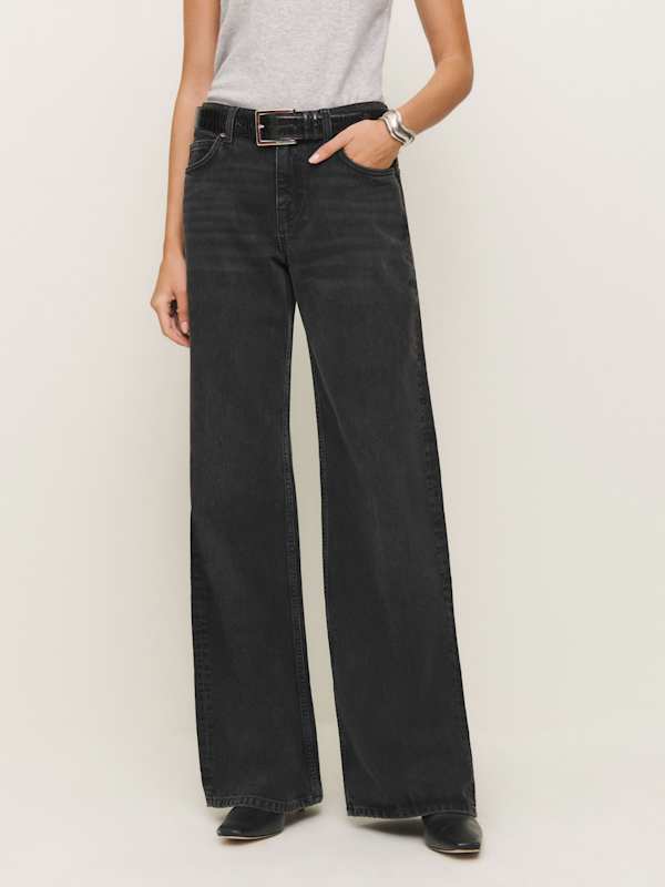 Cary Low Rise Slouchy Wide Leg Jeans - Summit