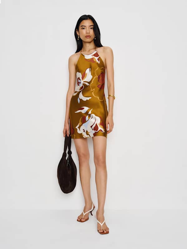Jennis Silk Dress - Sepia