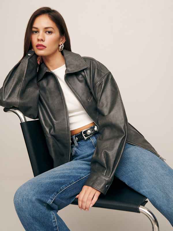 Blouson oversize en cuir Veda Marco - Highway