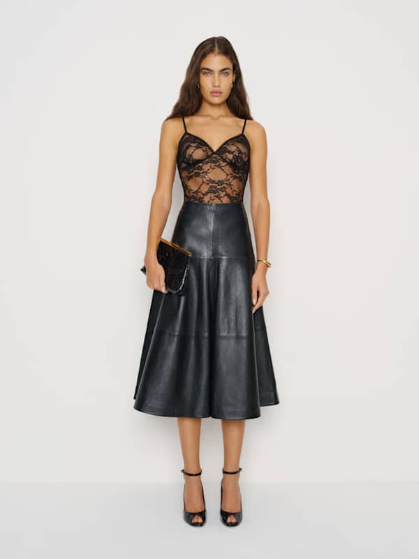 Body en maille Rana - Dentelle noire