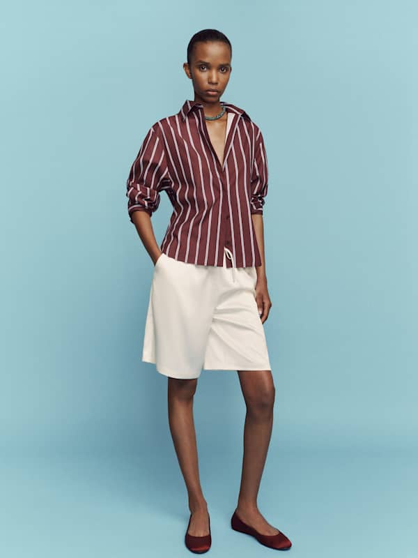 Andy Oversized Shirt - Boysenberry Stripe